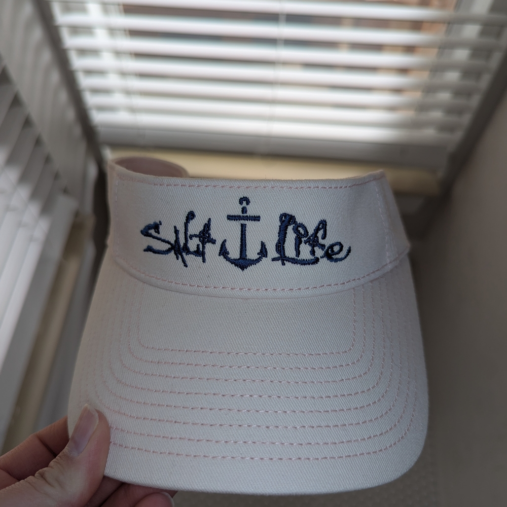 Salt Life Light Pink Visor with Navy Logo